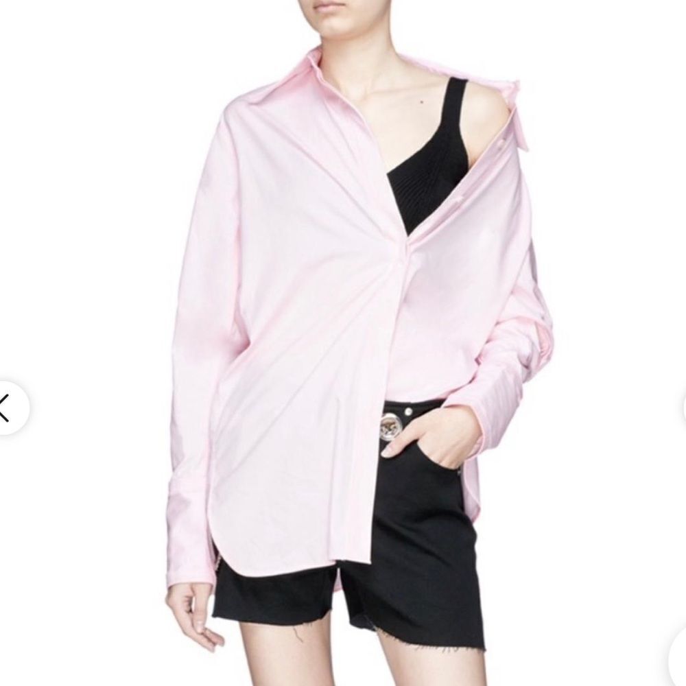 Helmut Lang cut out back cotton statement blouse xs